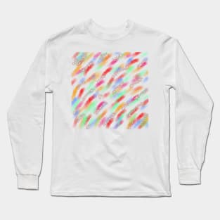 Red green watercolor sparkle glitter art Long Sleeve T-Shirt